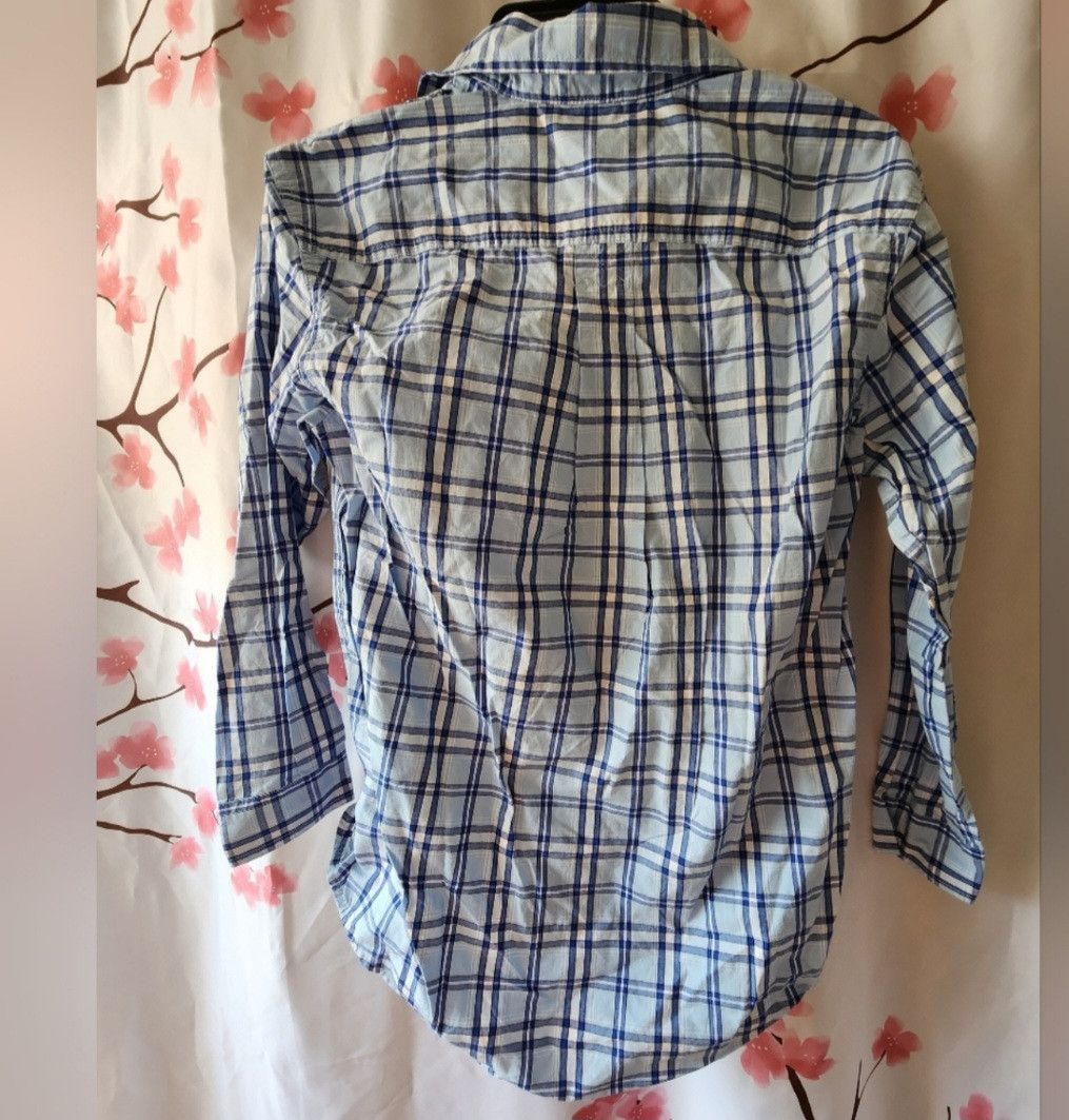 Gap NWT GAP Boy's Blue Plaid Long Sleeve Dress Shirt Size L (10) Size US L / EU 52-54 / 3 - 2 Thumbnail