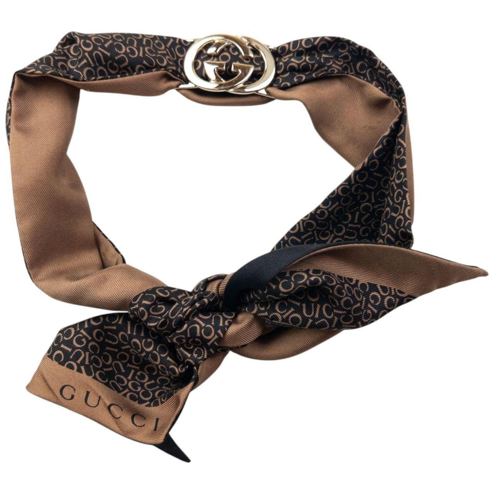 Gucci Vintage 2000s Gucci Monogram Silk Neck Scarf Size ONE SIZE - 1 Thumbnail