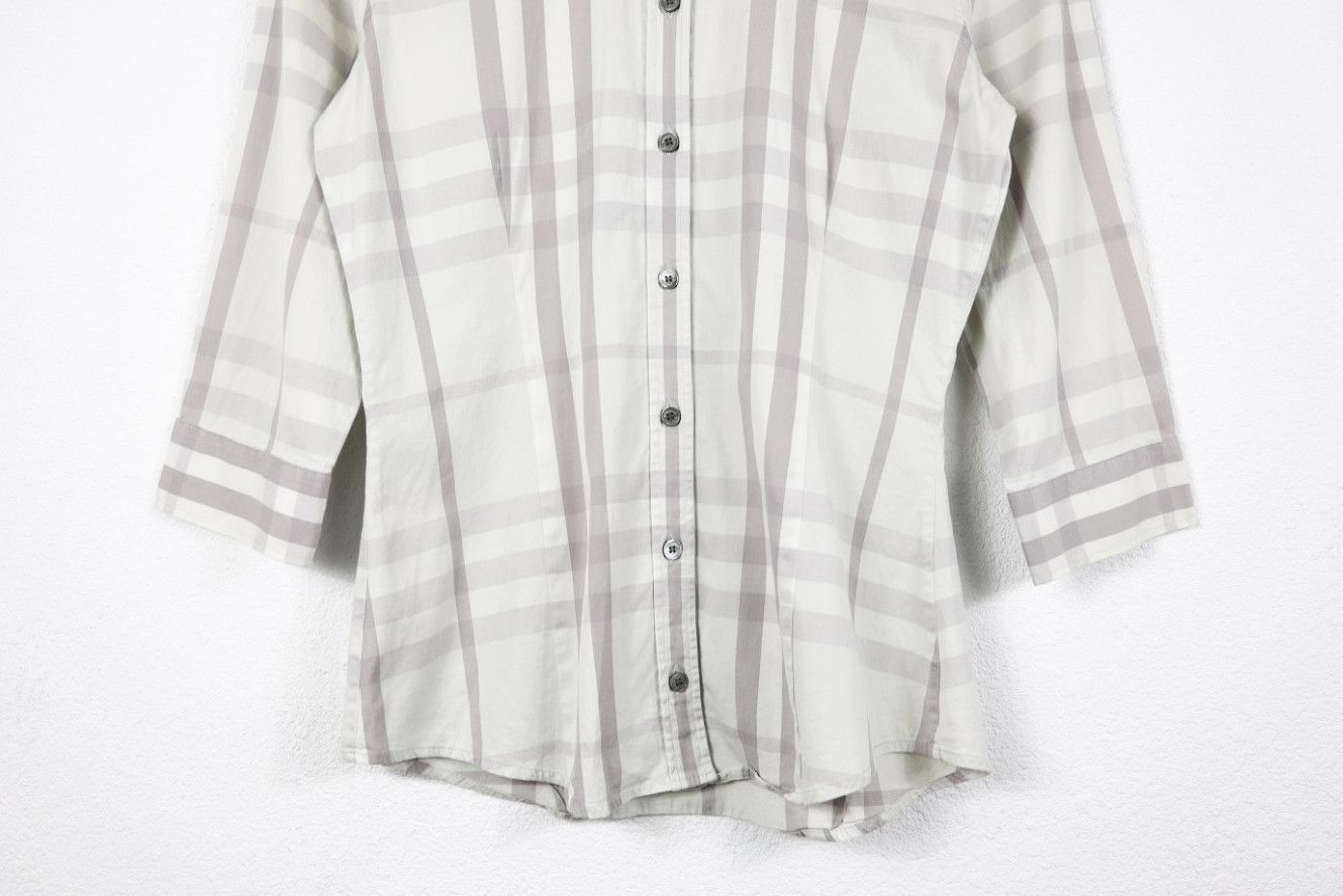 Burberry Womens Burberry Light Beige Nova Check 3/4 Sleeve Shirt Size S / US 4 / IT 40 - 3 Thumbnail