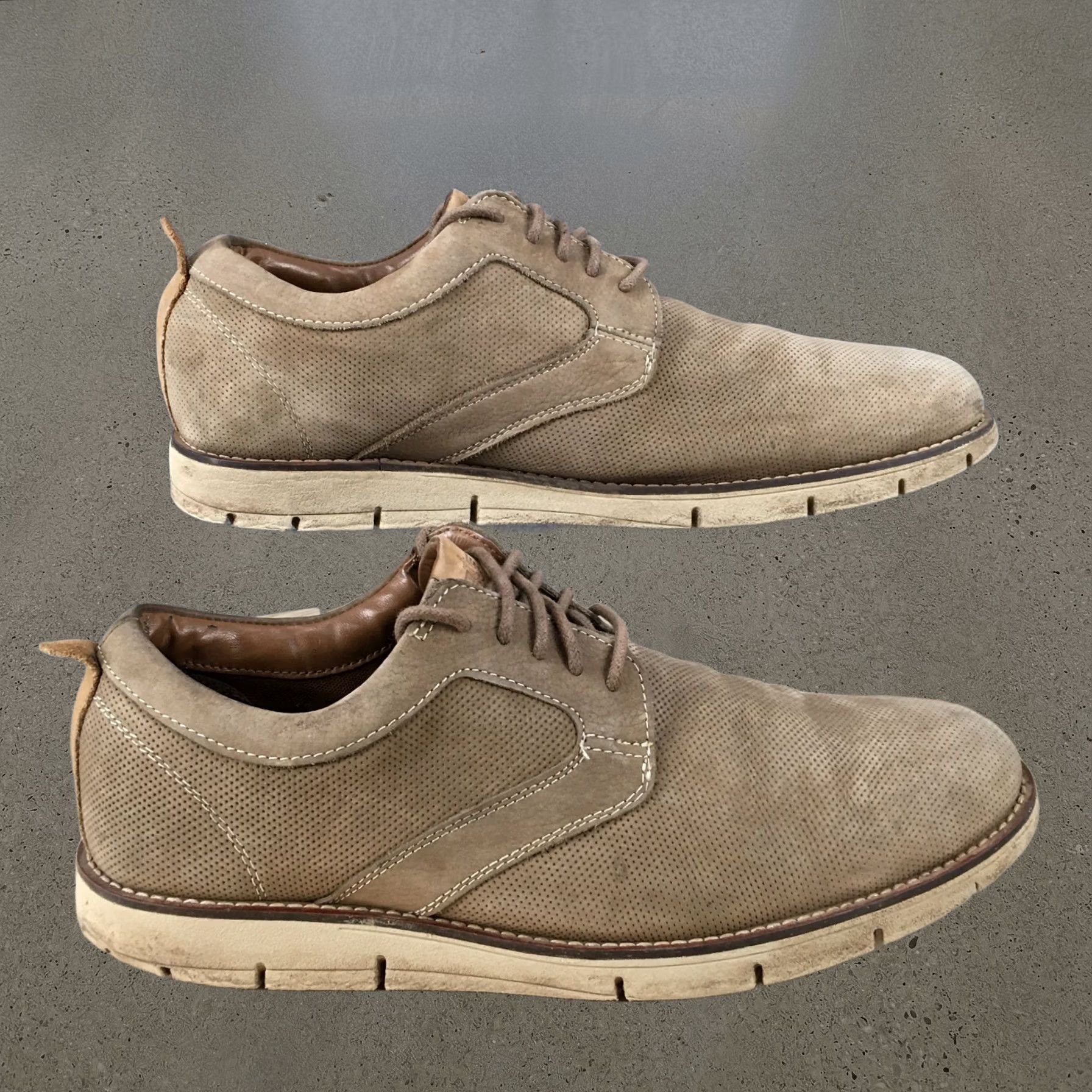 Frye Oxford Casual Dress Shoe Nathan Tan Suede Leather Perforated 12m Mens in Brown, Men's