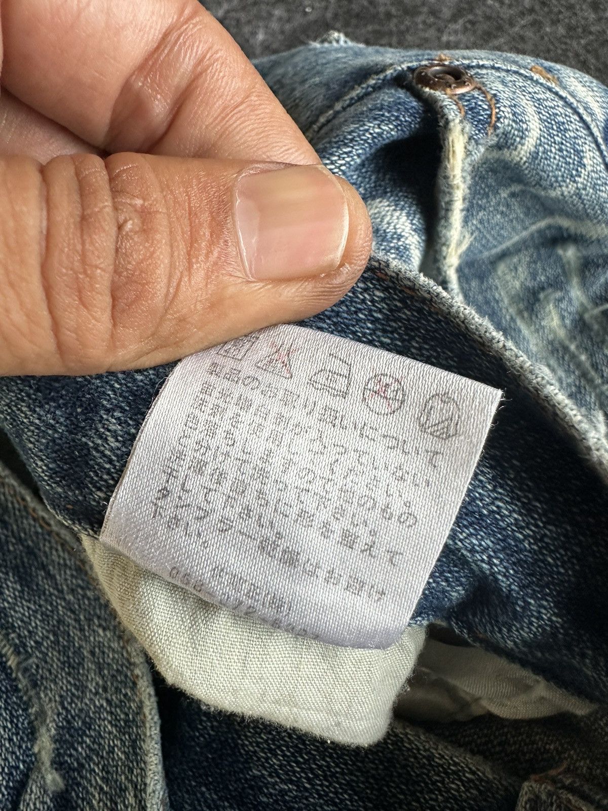 Beauty Beast Vintage Nylaus Japan Patchwork Thrashed Denim 30x33 D331 Size US 30 / EU 46 - 13 Thumbnail
