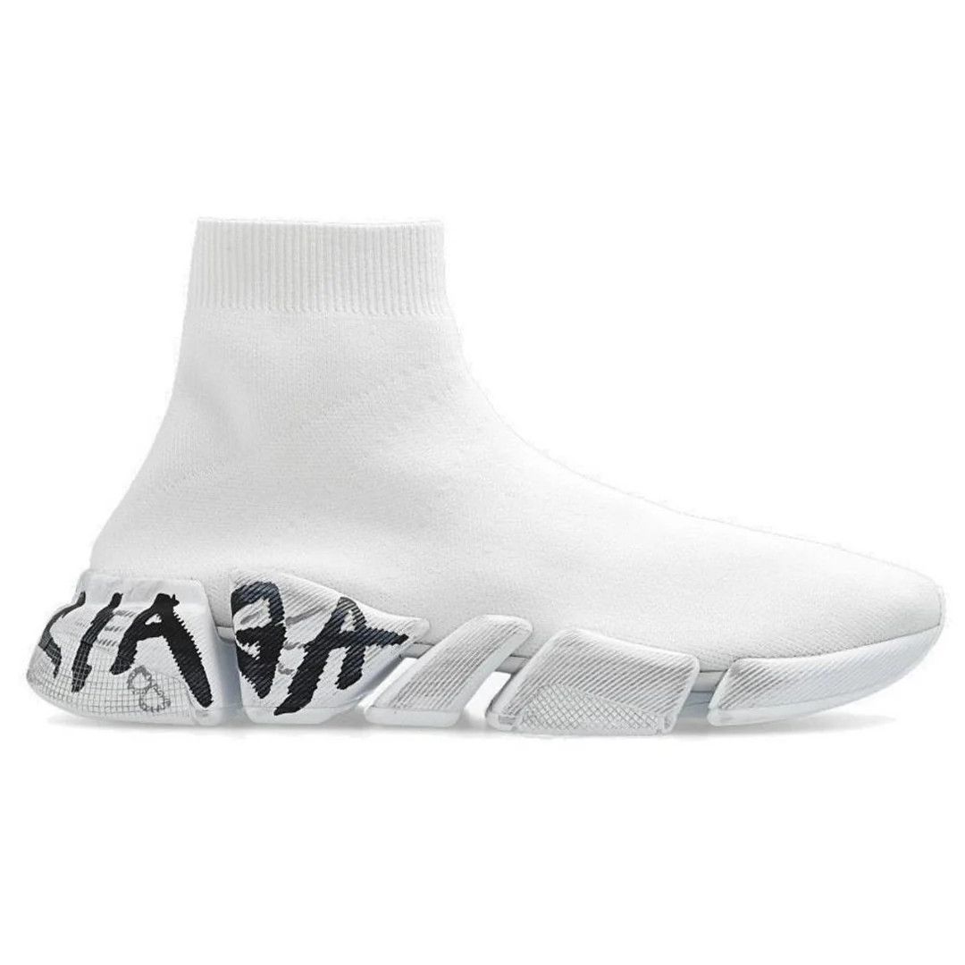Balenciaga o1bcso1str0126 Speed 2.0 Graffiti Recycled knit Sneakers Size US 6 / IT 36 - 1 Thumbnail