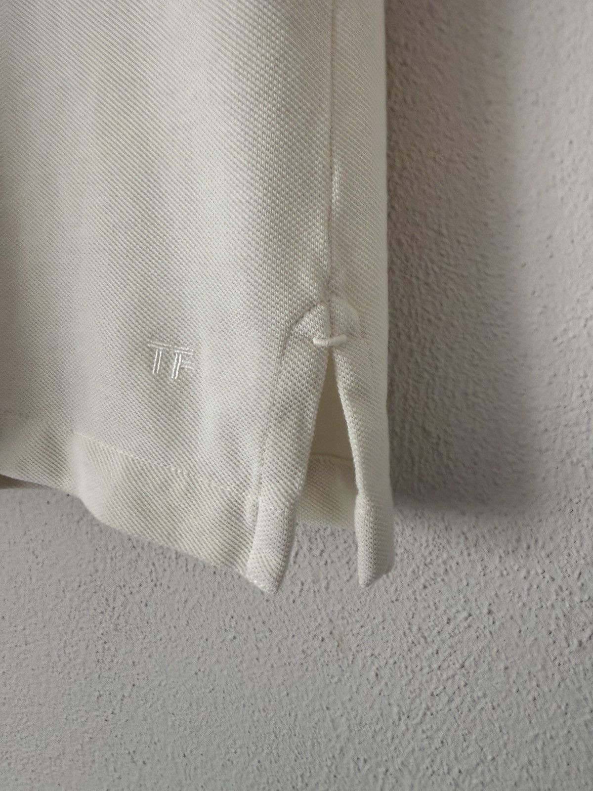 Tom Ford Tom Ford Classic Ivory Piqué Polo Shirt Size US M / EU 48-50 / 2 - 8 Thumbnail