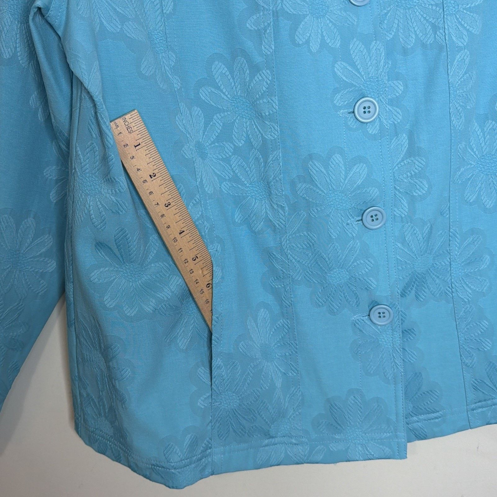 Other TANJAY Women's 14 Jean JACKET Pockets TURQUOISE NWT Size XL / US 12-14 / IT 48-50 - 5 Thumbnail