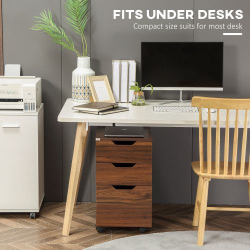 Designer × Homemade HOMCOM 3 Drawer Office Storage Cabinet, Under Desk Cabinet w Size US L / EU 52-54 / 3 - 2 Thumbnail