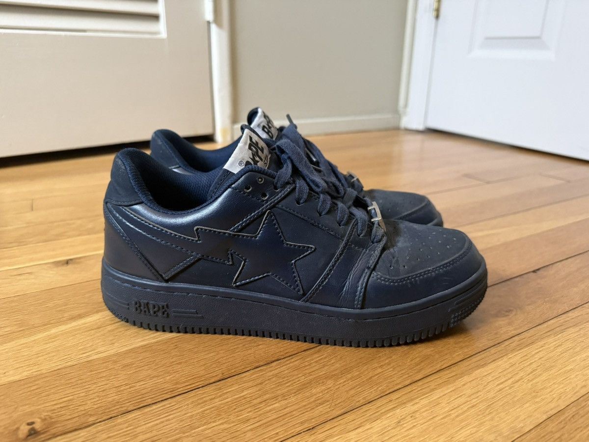 Bape Bape Navy Blue 2008 Leather Bapestas Foot Soldier US9.5 Size US 9.5 / EU 42-43 - 6 Thumbnail