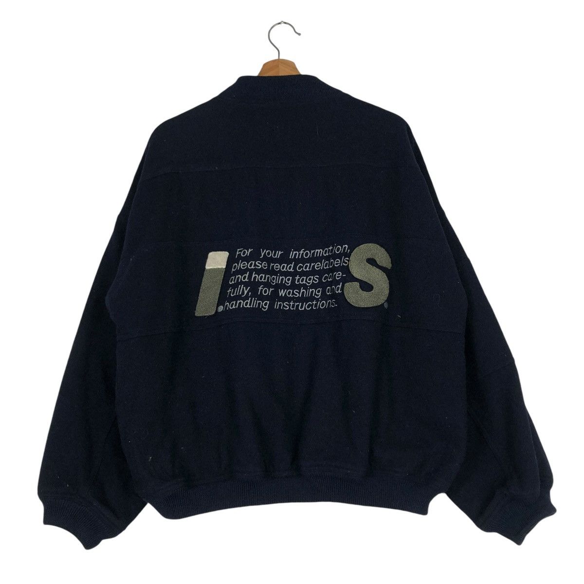 Issey Miyake 🔥VINTAGE ISSEY MIYAKE I.S. CARE LABELS WOOL BOMBER JACKET Size US L / EU 52-54 / 3 - 10 Thumbnail
