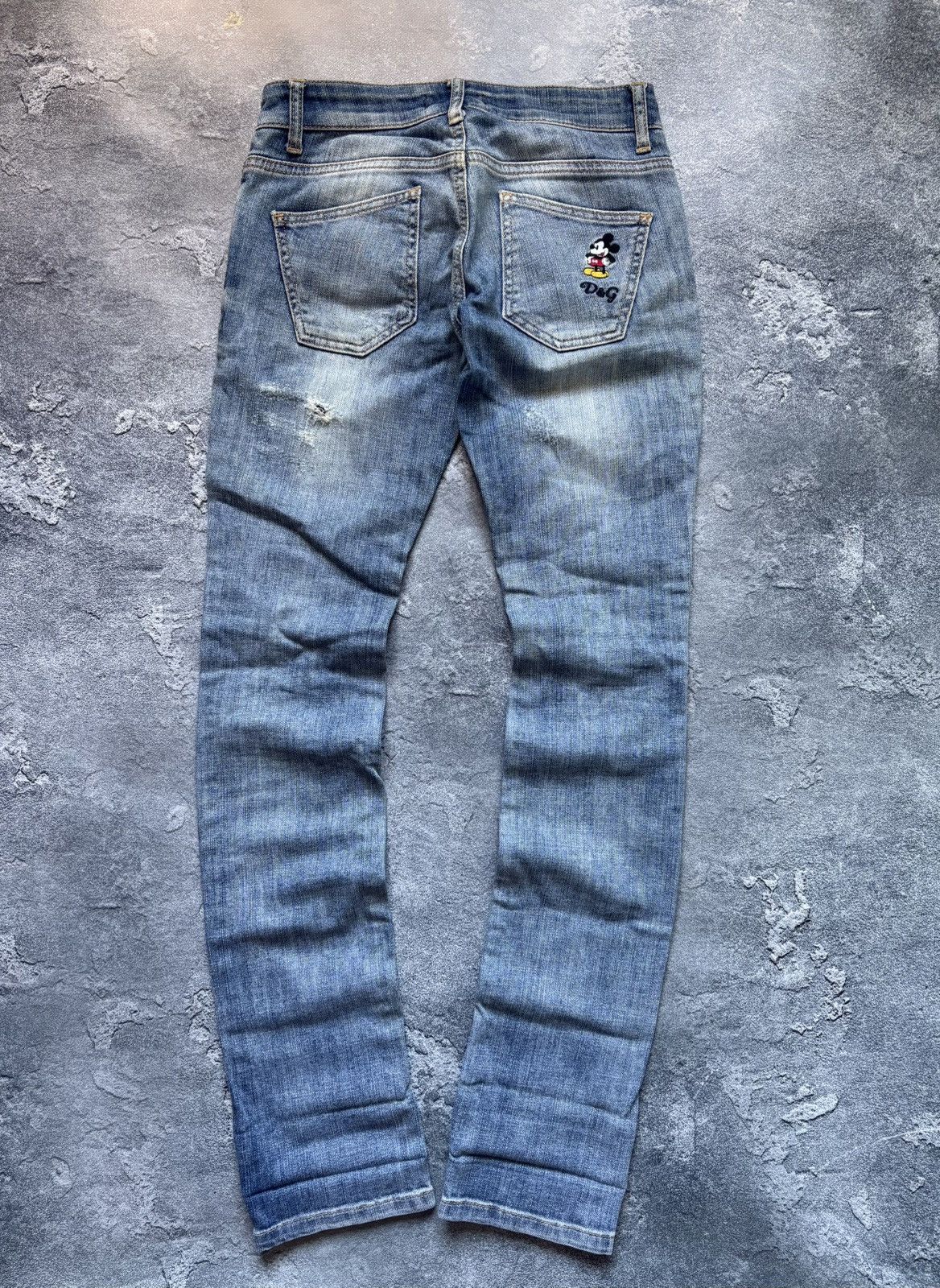 Dolce & Gabbana Vintage Dolce&Gabbana Mickey Mouse Logo Y2K Distressed Jeans Size 27" / US 4 / IT 40 - 2 Thumbnail