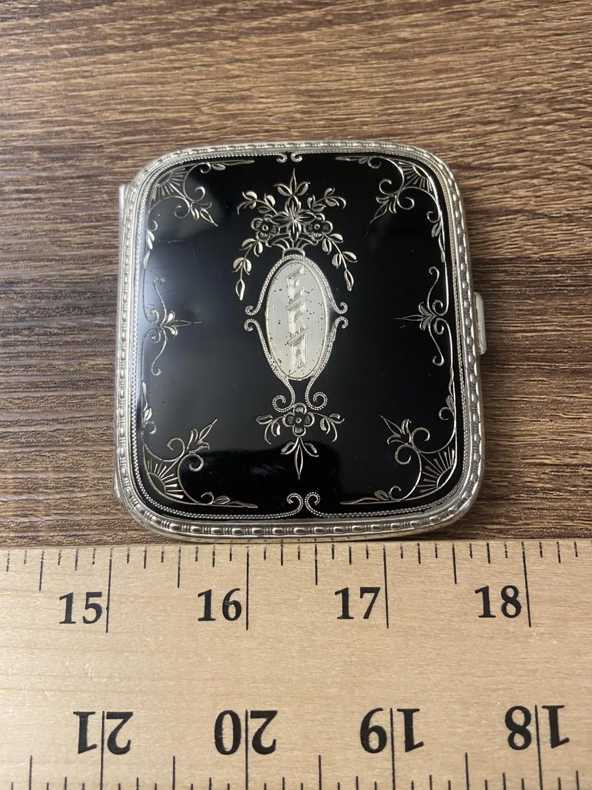 Other 925 Sterling Silver Enamel Floral Etch “ERA” Cigarette Case Size ONE SIZE - 5 Thumbnail
