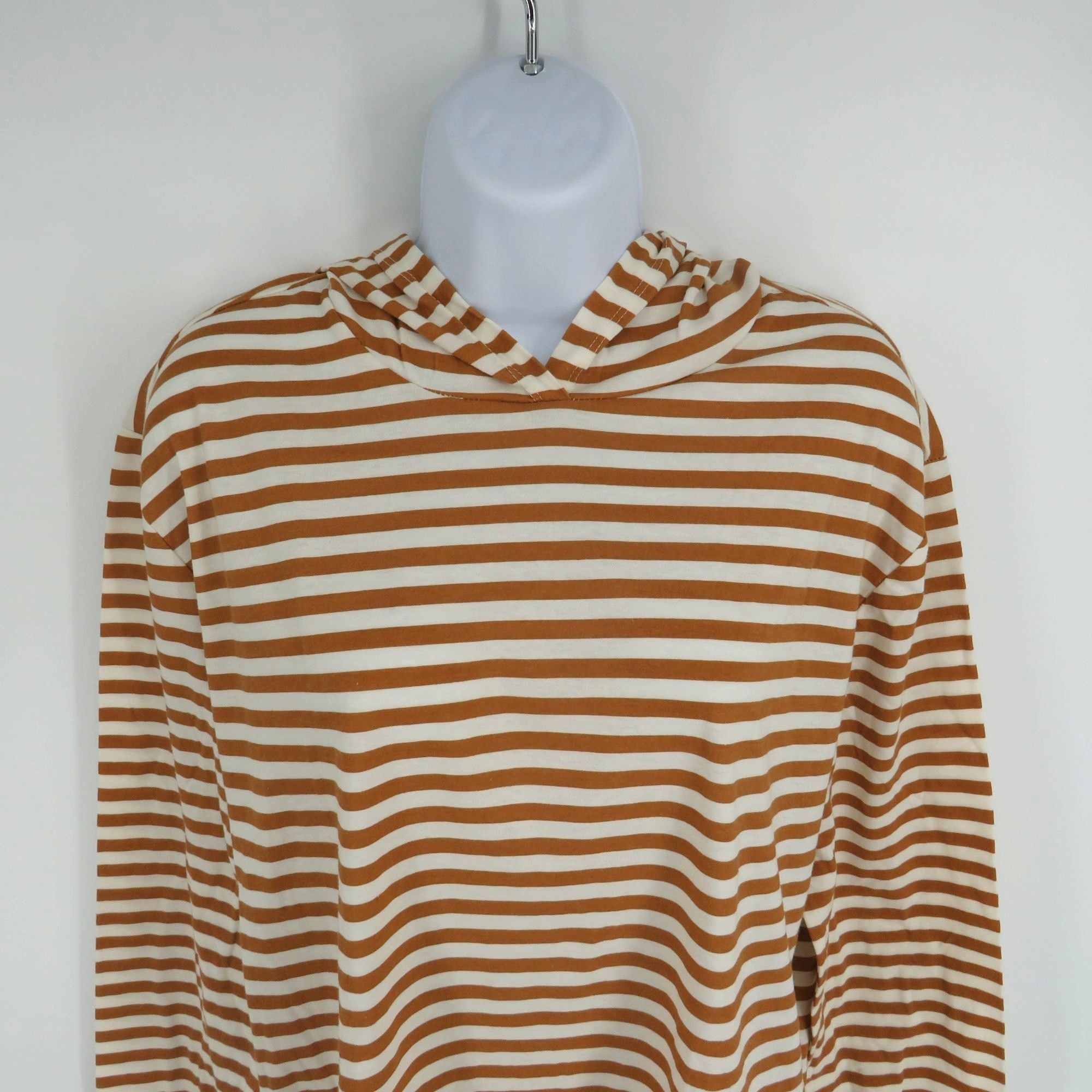 Other Alternative Women's Striped Brown & White Hooded Pullover To Size S / US 4 / IT 40 - 3 Thumbnail