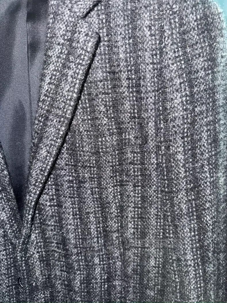 Saint Laurent Paris Saint Laurent Paris Gray and Black Vertical Stripe Wool Su Size XS / US 0-2 / IT 36-38 - 4 Thumbnail
