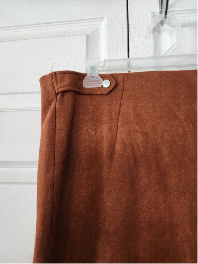 Other AGNES Orinda Brown Ultrasuede Skirt Size 26" / US 2 / IT 38 - 2 Thumbnail
