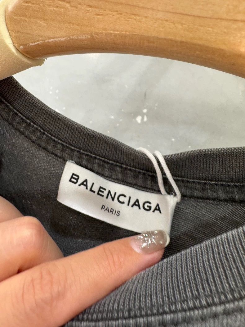 Balenciaga Balenciaga Charcoal back embroidered monogram short sleeve Size US XS / EU 42 / 0 - 4 Thumbnail