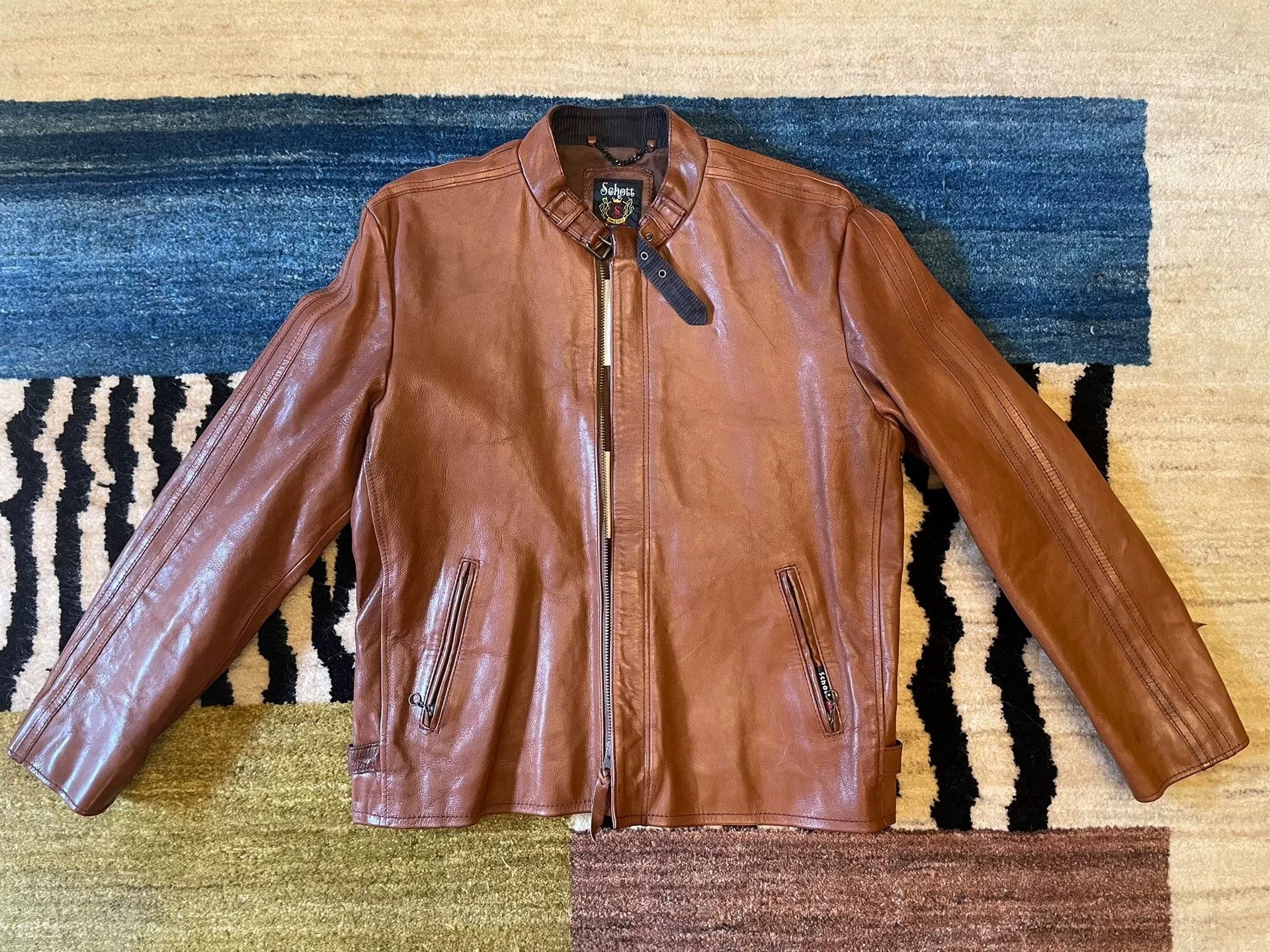 Schott Schott Goatskin Leather Moto Jacket Size US XL / EU 56 / 4 - 1 Thumbnail
