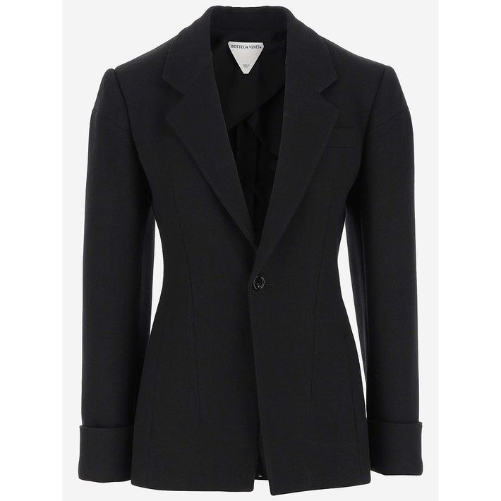 image of Bottega Veneta O1Loc1C0424 708015 Coat In Black, Women's (Size Medium)