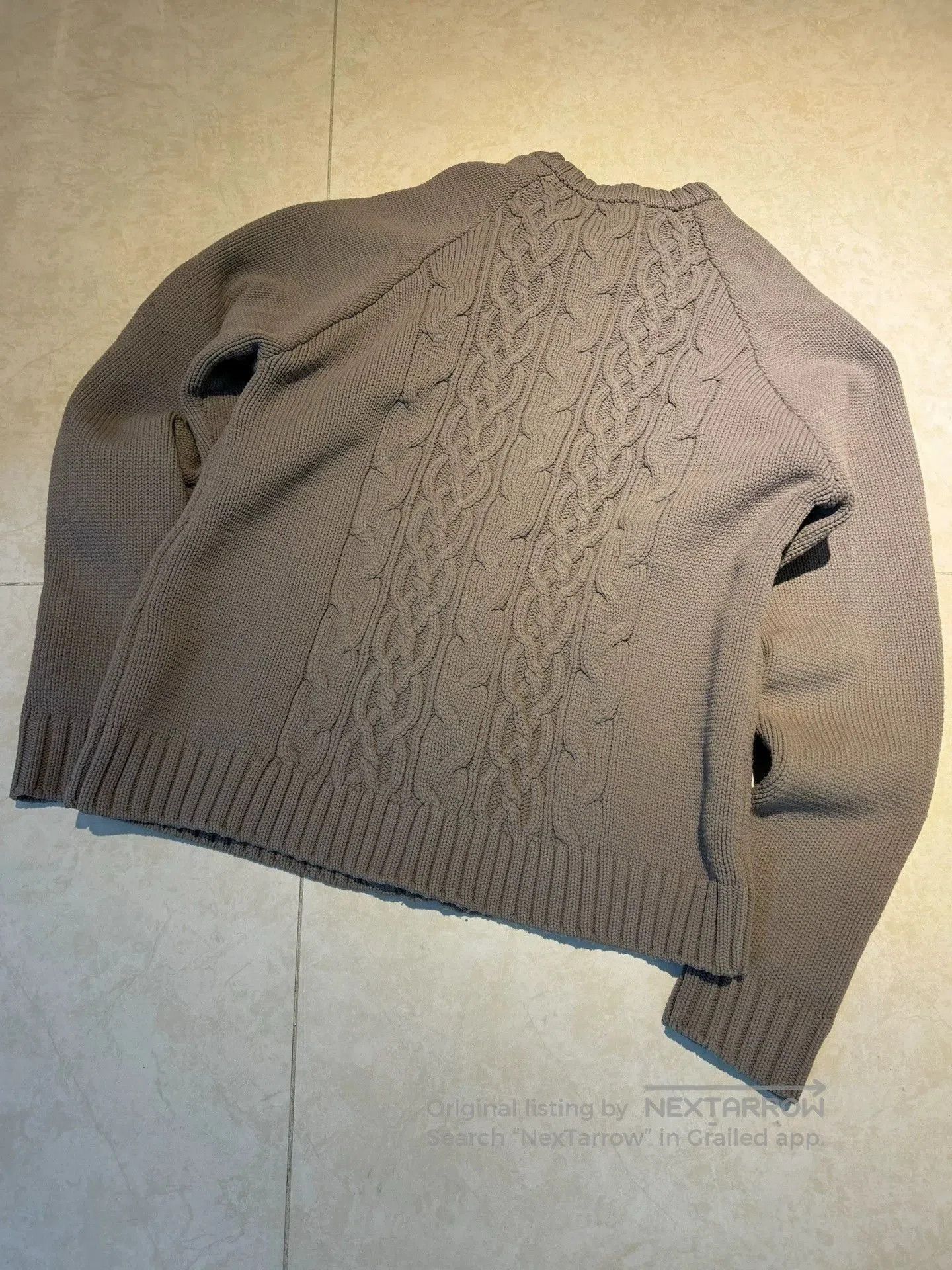 Number (N)ine Beige Cable Knit Zip. Size US L / EU 52-54 / 3 - 4 Thumbnail