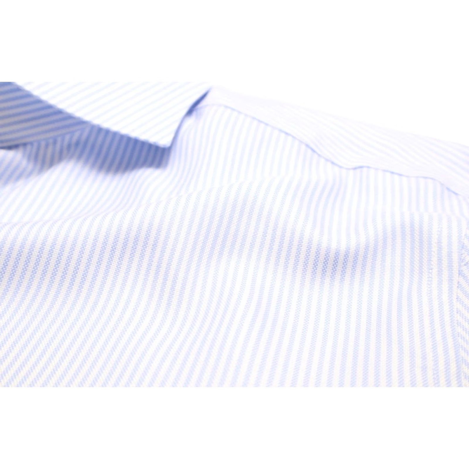 Suitsupply Suitsupply Pinstriped Dress Shirt Extra Slim Fit 43 / 17 Blue Men’s Long Sleeve Button-Up Formal Shirt Size 46R - 6 Thumbnail