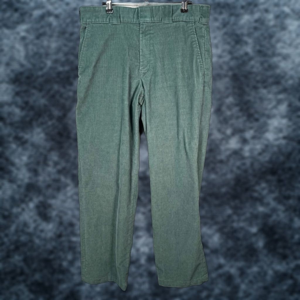 Dickies Mens Size 32 Green Corduroy Regular Fit Straight Leg Chino Pants