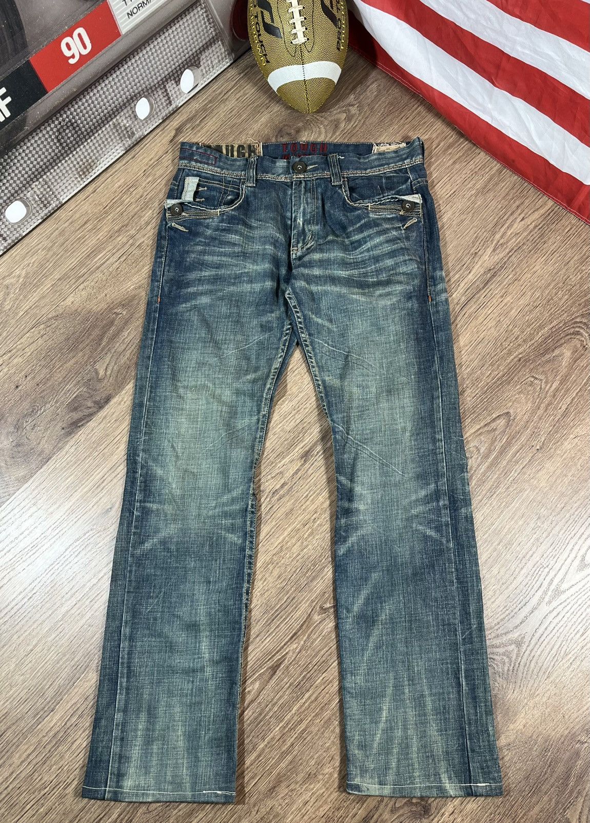 Japanese Brand Tough Vintage Distressed Denim Pants Jeans Size US 32 / EU 48 - 2 Thumbnail
