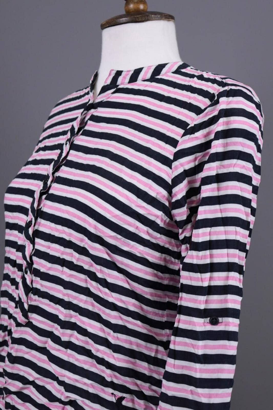 Designer Emily Van Den Bergh Multicolor Henley Blouse Shirt Sz 38 / M Size M / US 6-8 / IT 42-44 - 5 Thumbnail