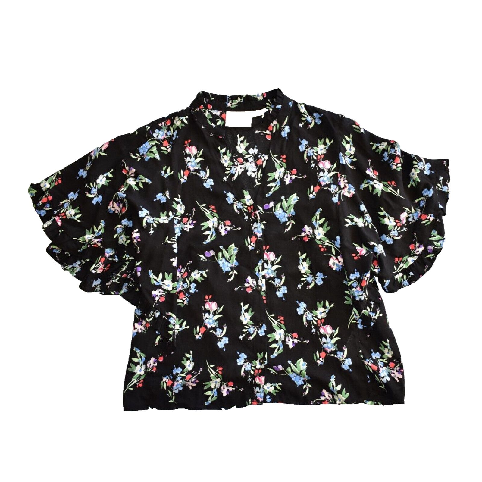 Anthropologie NEW MAEVE BY ANTHROPOLOGIE Floral Aveiro Flutter Sleeve Sz M Size M / US 6-8 / IT 42-44 - 4 Thumbnail