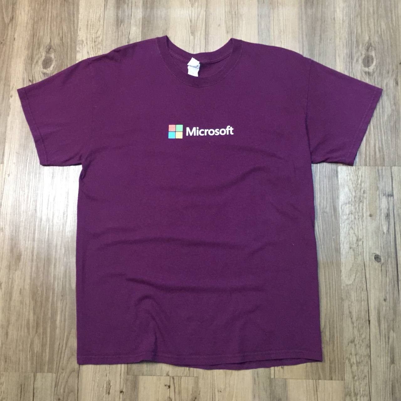 Microsoft × Vintage Y2K 00 Vintage Microsoft Spell Out Graphic Tee Size US L / EU 52-54 / 3 - 5 Thumbnail