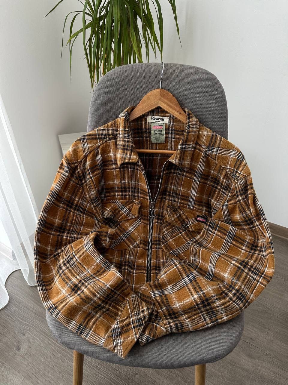 Dickies × Vintage Vintage Dickies Brown Pocket Zip Hoodie Size US L / EU 52-54 / 3 - 10 Thumbnail