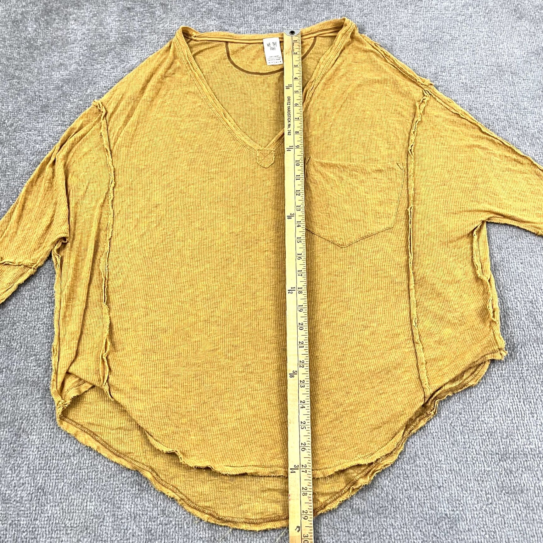 Vintage FREE PEOPLE Shirt Women Small Oversized Yellow Golden Gate Tee Dolman Sleeve Womens Size S / US 4 / IT 40 - 4 Thumbnail