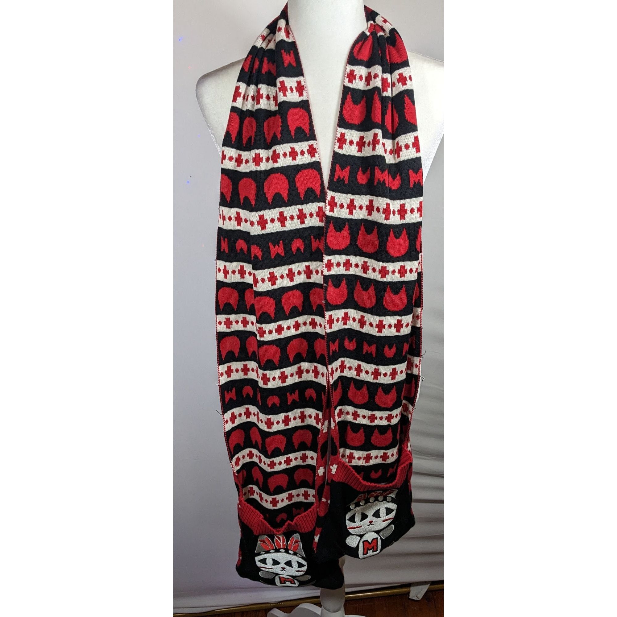 Other Azona A02 Black And Red Reversible Cat Scarf With Pockets Size ONE SIZE - 8 Thumbnail