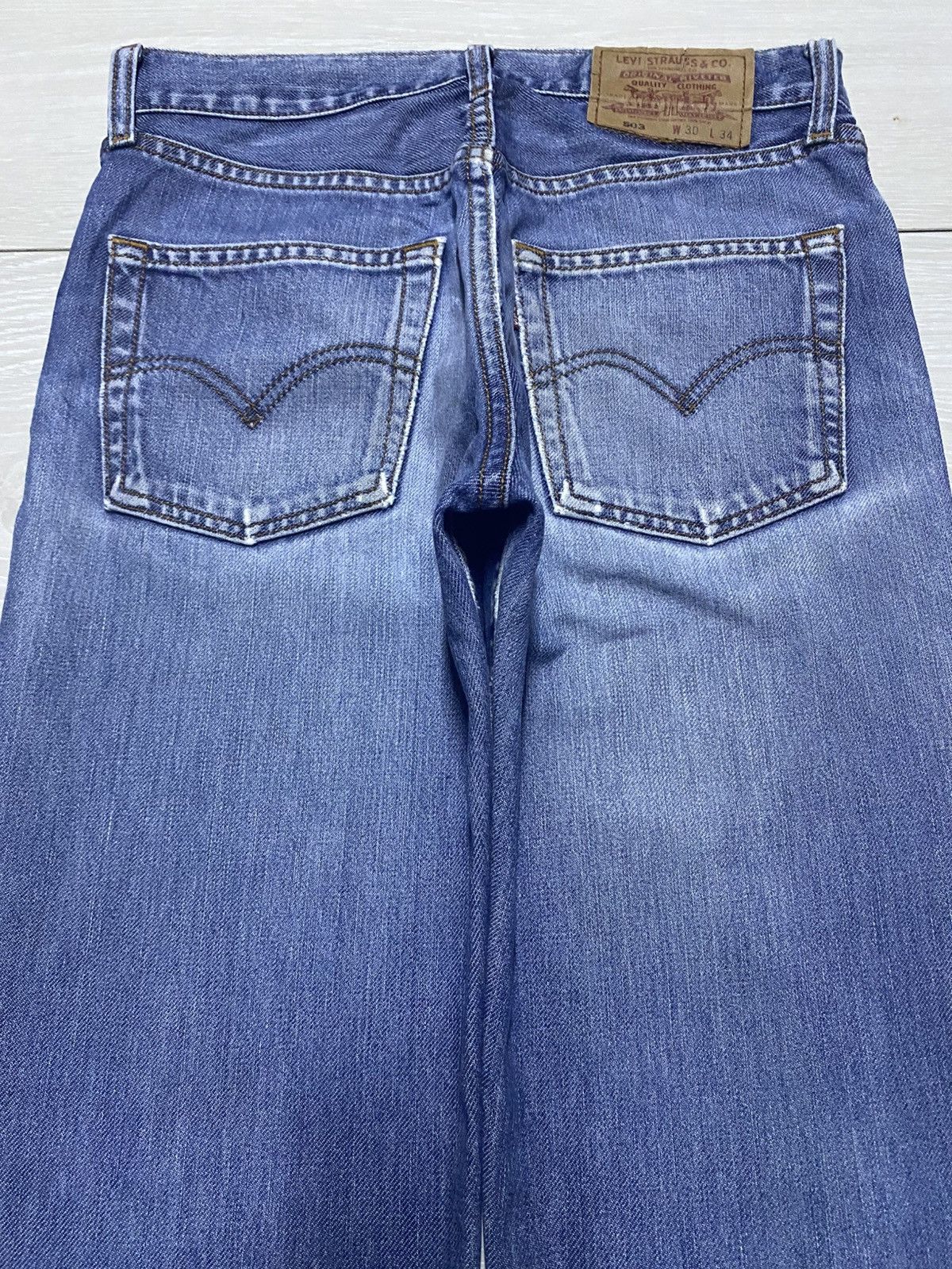 Levi's Vintage Levis 504 Blue Wash Loose Jeans Size US 28 / EU 44 - 4 Thumbnail