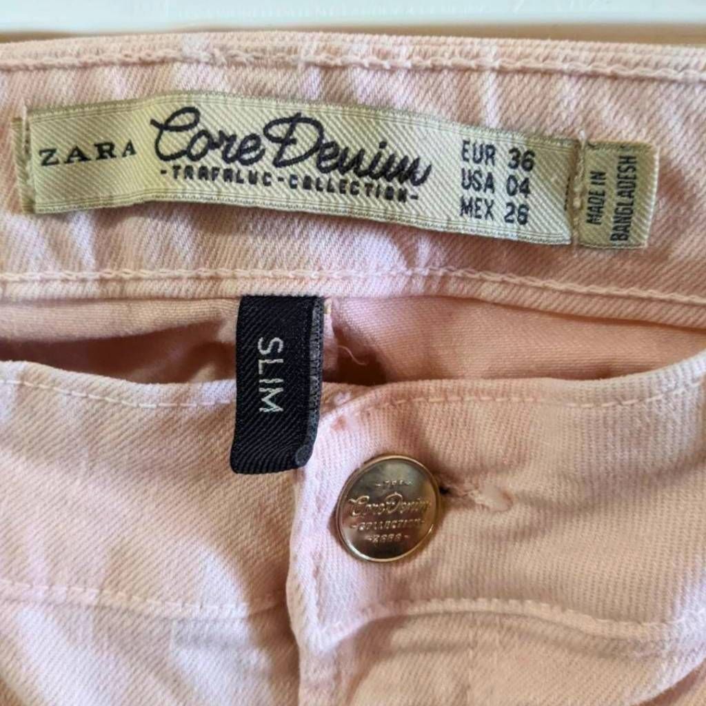 Zara Zara Trafaluc Pink Slim Fit Jeans Women’s Size 4 Core Denim Size 27" / US 4 / IT 40 - 3 Thumbnail