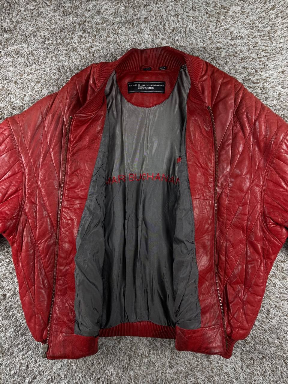 Marc Buchanan Vintage Marc Buchanan Quilted Bomber Embossed Native Chief Size US L / EU 52-54 / 3 - 16 Thumbnail