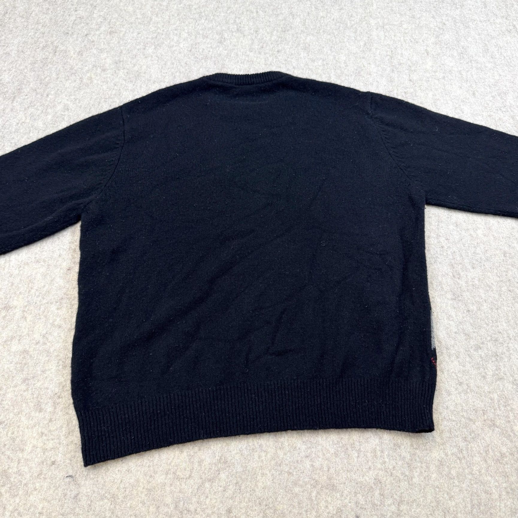 Jos. A. Bank Jos A Bank Sweater Mens Large Black Gray Argyle Lambswool Crewneck Pullover Size US L / EU 52-54 / 3 - 6 Thumbnail