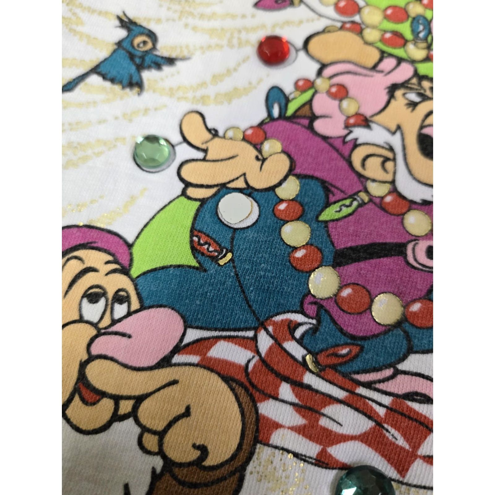 Disney VINTAGE Disney Snow White 7 Dwarfs Christmas Shirt Mens OSFA Rhinestone 90s Size US XL / EU 56 / 4 - 4 Thumbnail