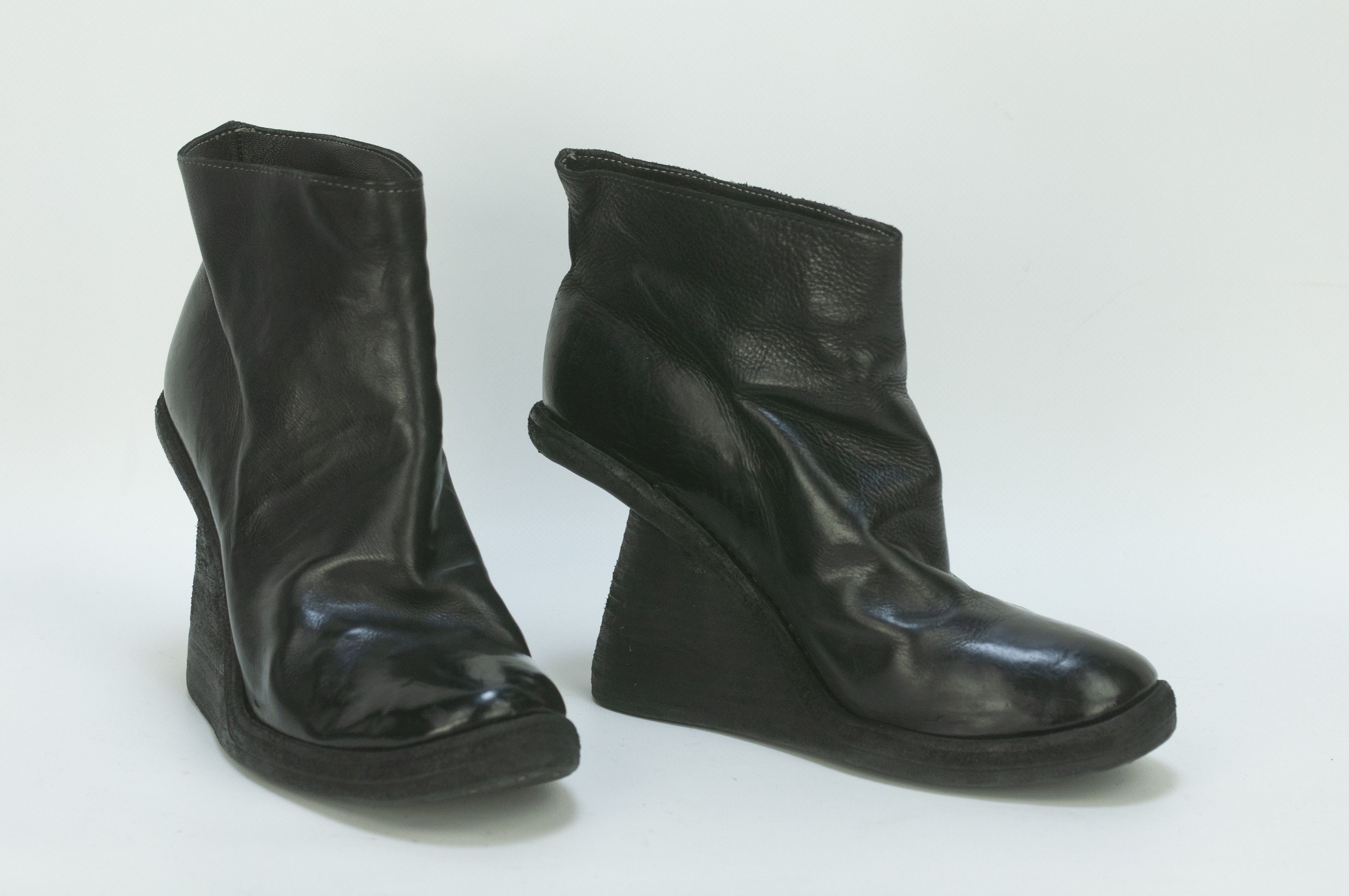 image of Guidi Kangaroo Full Grain Wedge Leather Boots Black Eu 39, Women's