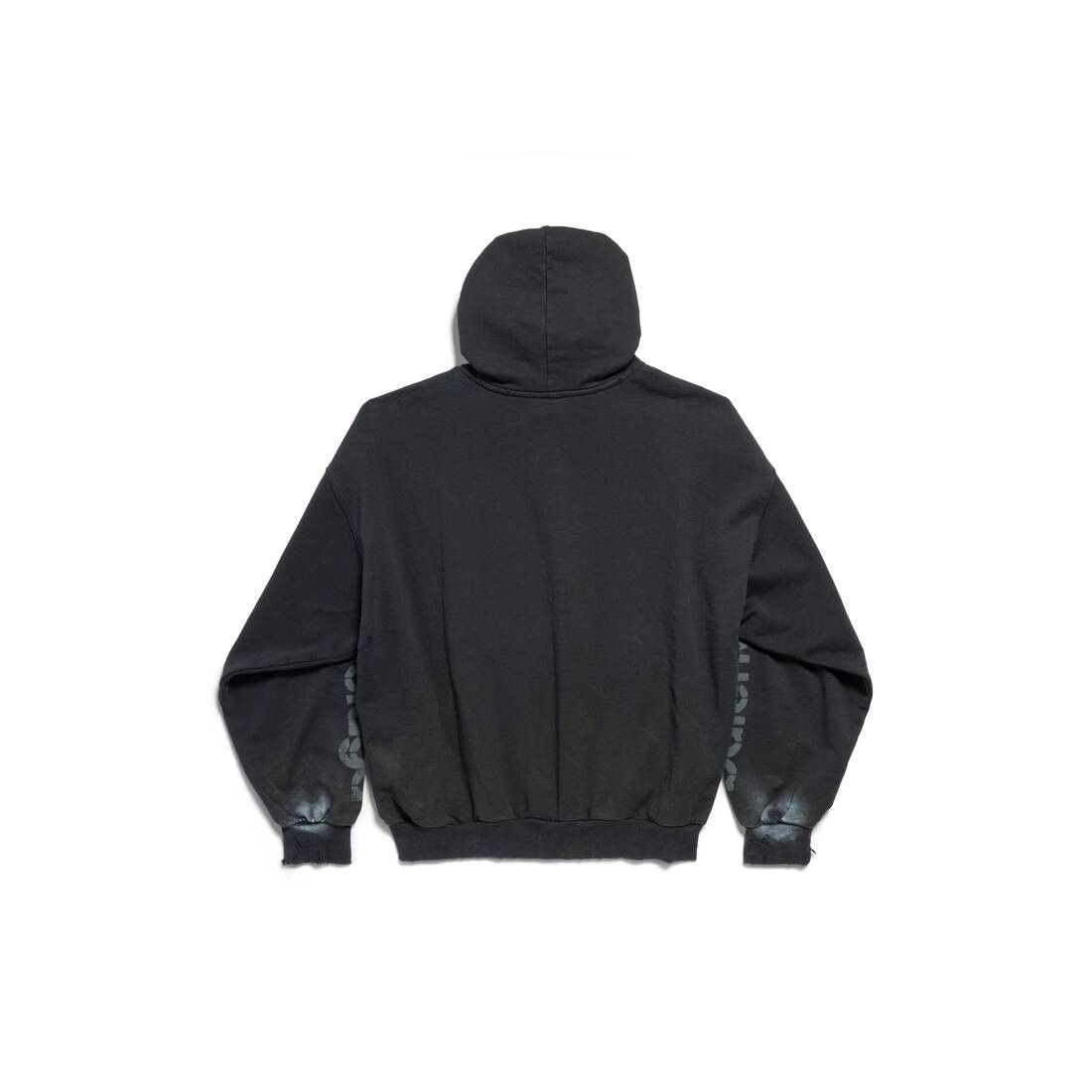 Balenciaga o1w1db10226 3B Stencil Hoodie Medium Fit in Black Size US M / EU 48-50 / 2 - 6 Thumbnail