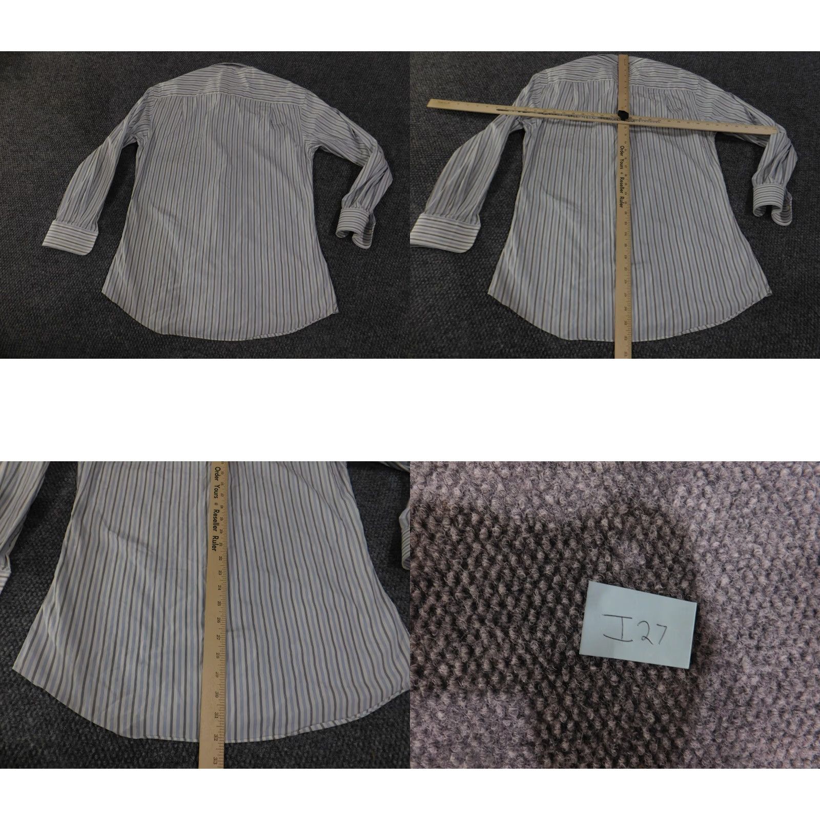 Ermenegildo Zegna Ermenegildo Zegna Shirt Mens 15 Dress Shirt White Blue Striped Long Sleeve Button Down Size US M / EU 48-50 / 2 - 9 Thumbnail