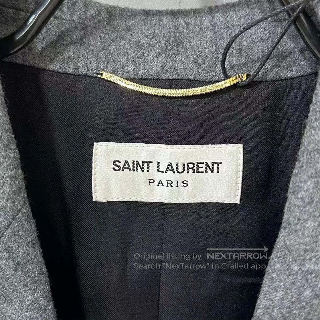 Saint Laurent Paris Saint Laurent Gray Double-Breasted Blazer. Size XS / US 0-2 / IT 36-38 - 4 Thumbnail
