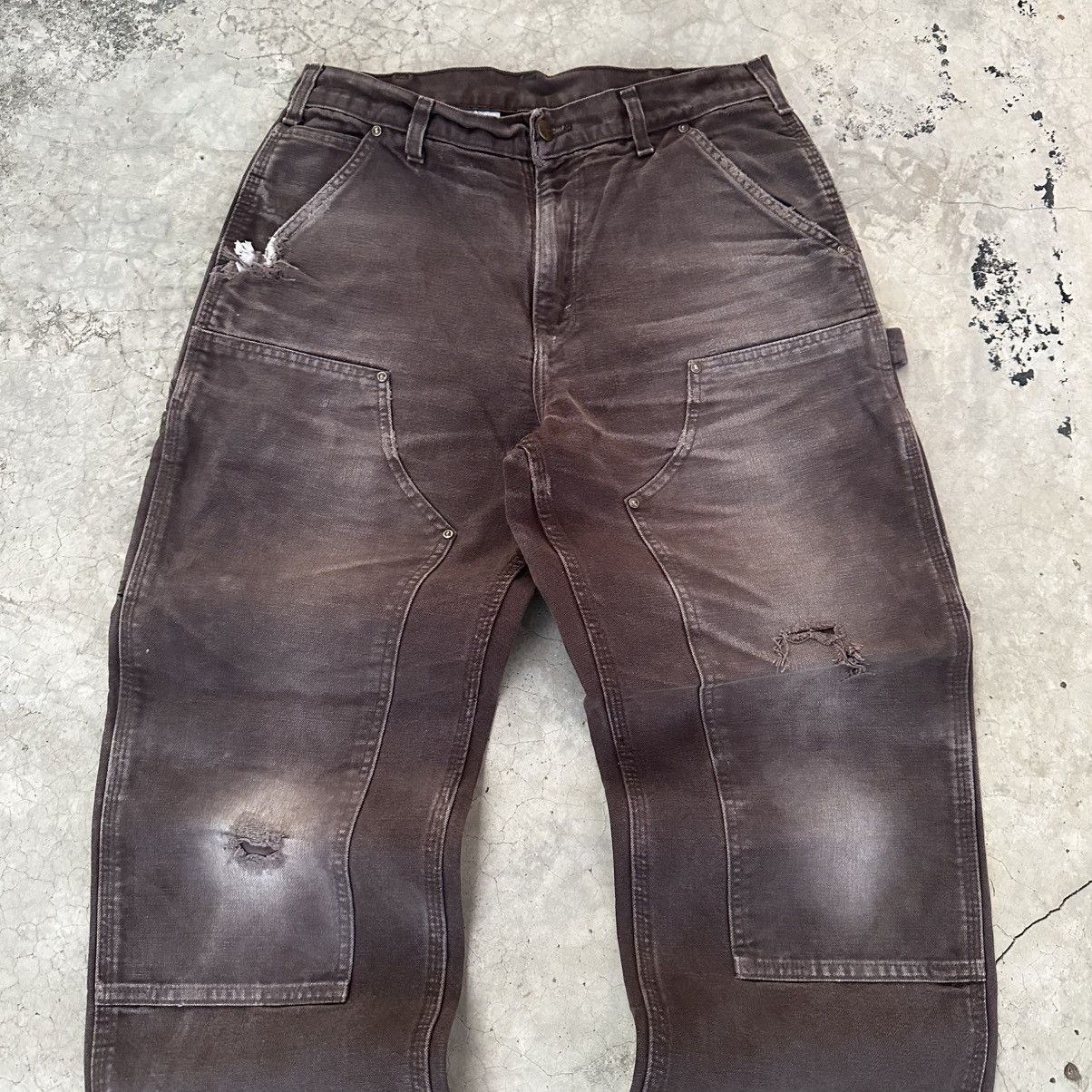 Carhartt (32x30) Crazy Vintage Y2K Distressed Carhartt Double Knee Size US 32 / EU 48 - 2 Thumbnail