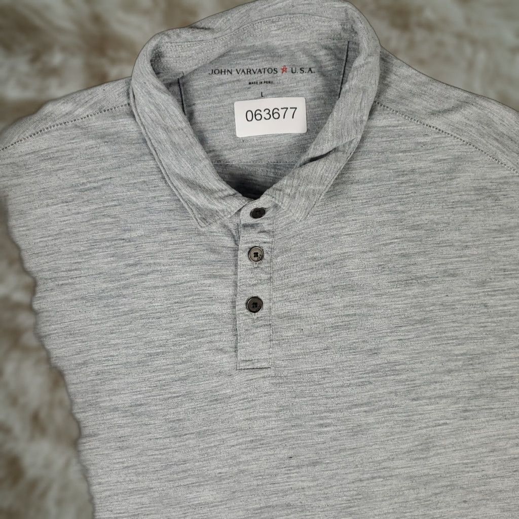 John Varvatos John Varvatos Polo Shirt Mens Large Gray Short Sleeve Casual Activewear Size US L / EU 52-54 / 3 - 1 Thumbnail