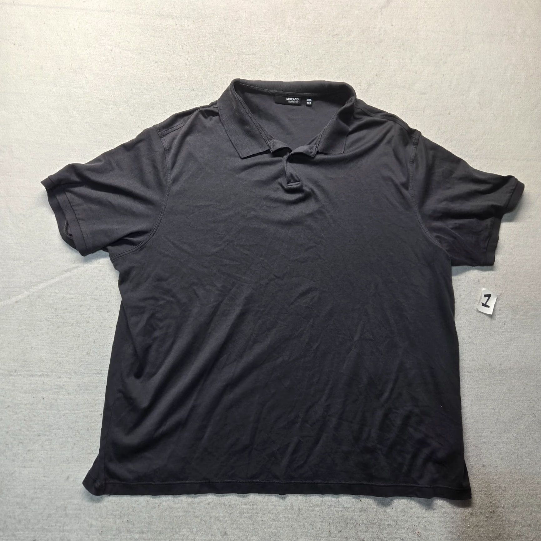 Murano Murano Polo Shirt Gray Cotton Self Soft Performance Golf Adult Men's 4XT Tall Shirt Polo Gray Cotton Murano Golf 4XT Mens Summer 90s? Size US XXL / EU 58 / 5 - 2 Thumbnail