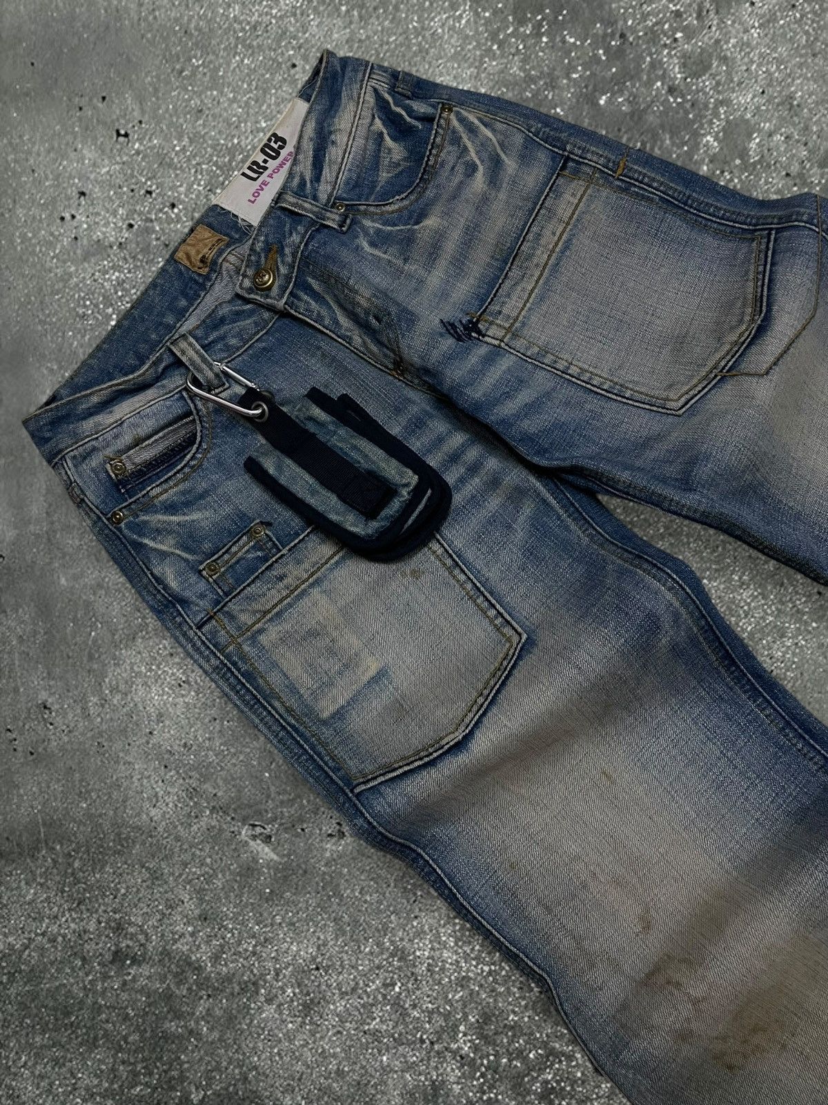 Le Grande Bleu (L.G.B.) Vintage 90s Designer Japan Lb-03 Love Power Soul Baggy Denim Size US 28 / EU 44 - 7 Thumbnail