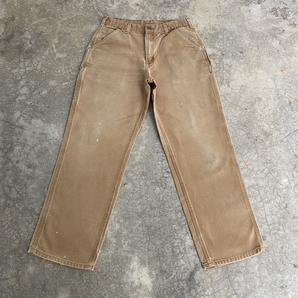 Carhartt Vintage Carhartt Faded Tan Carpenter Work Pants Size US 32 / EU 48 - 1 Thumbnail