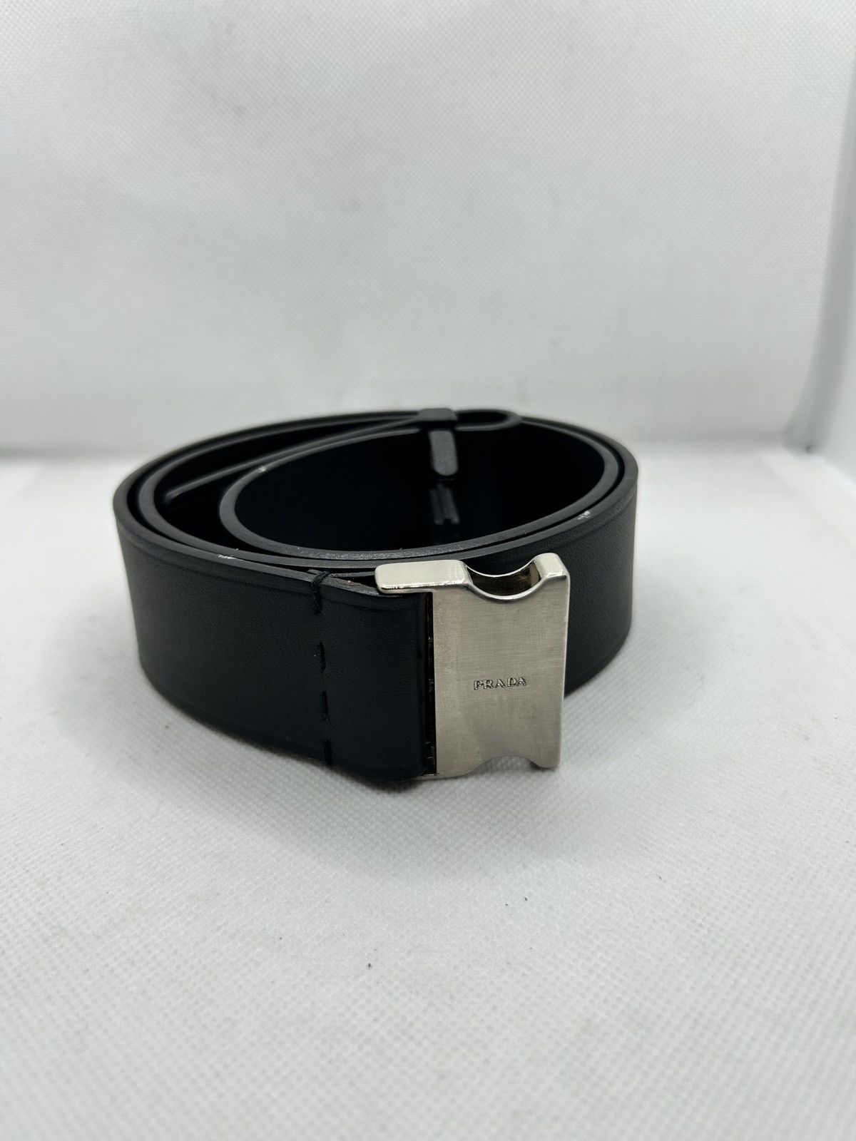 Prada Rare Prada Auth black leather belt with safety buckle. Size 34 - 6 Thumbnail