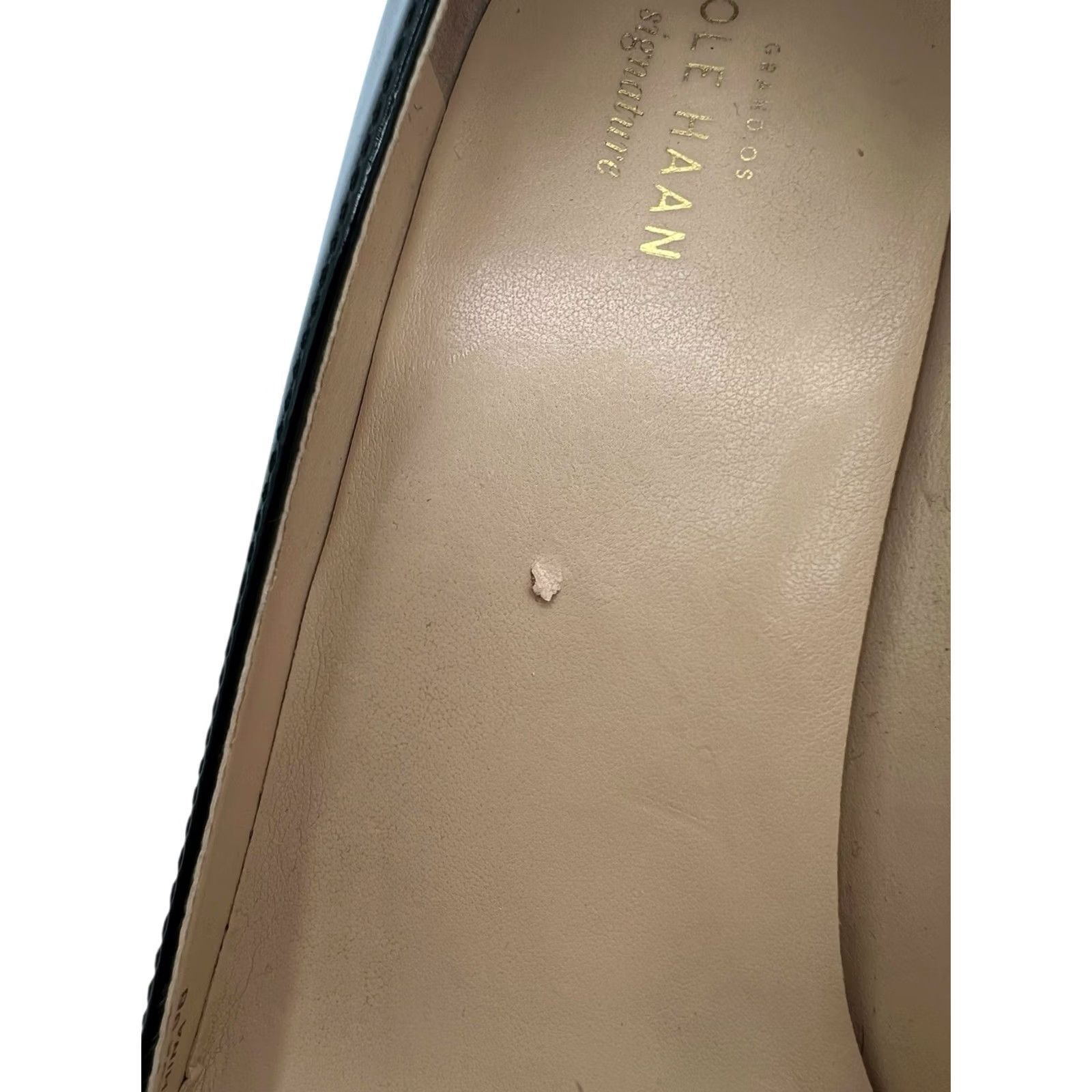 Cole Haan Cole Haan Women's Patent Leather Black Bethany Wedge Heels Sz 9 B Medium Cushioned Leather Lining Slip On Closed Toe Classic Logo Heel Women Size US 9 / IT 39 - 5 Thumbnail