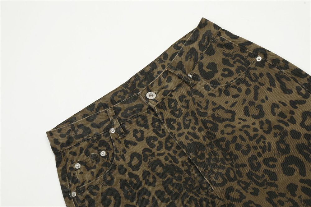 Japanese Brand Loose casual punk washed workwear leopard print jeans y2k Size US 32 / EU 48 - 4 Thumbnail