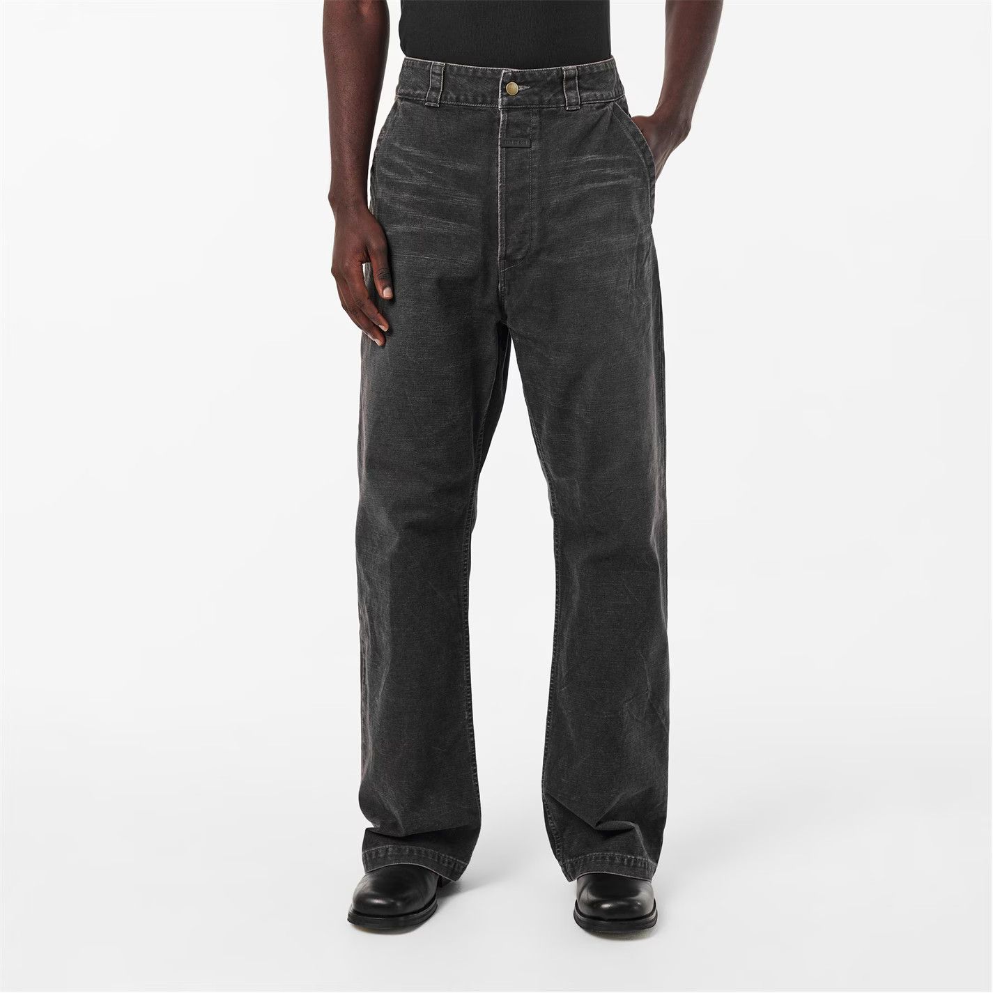 Fear of God o1g2r1mq0426 Utility Relaxed Fit Cargo Trousers in Black Size US 32 / EU 48 - 3 Thumbnail