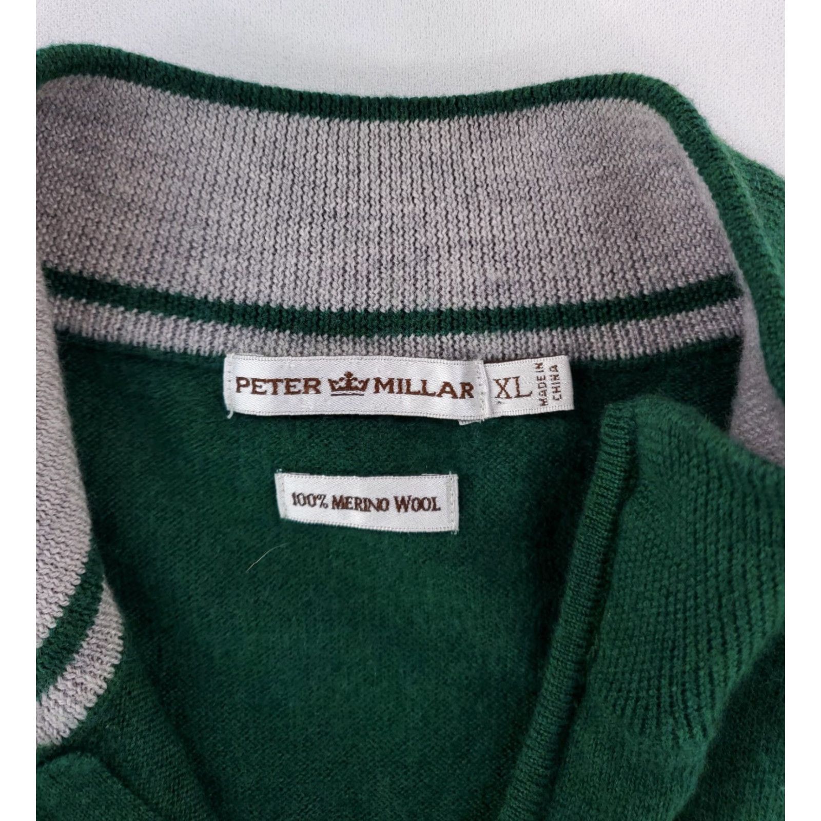 Peter Millar Peter Millar Sweater Vest 1/4 100% Merino Wool Green Mens XL Size US XL / EU 56 / 4 - 3 Thumbnail