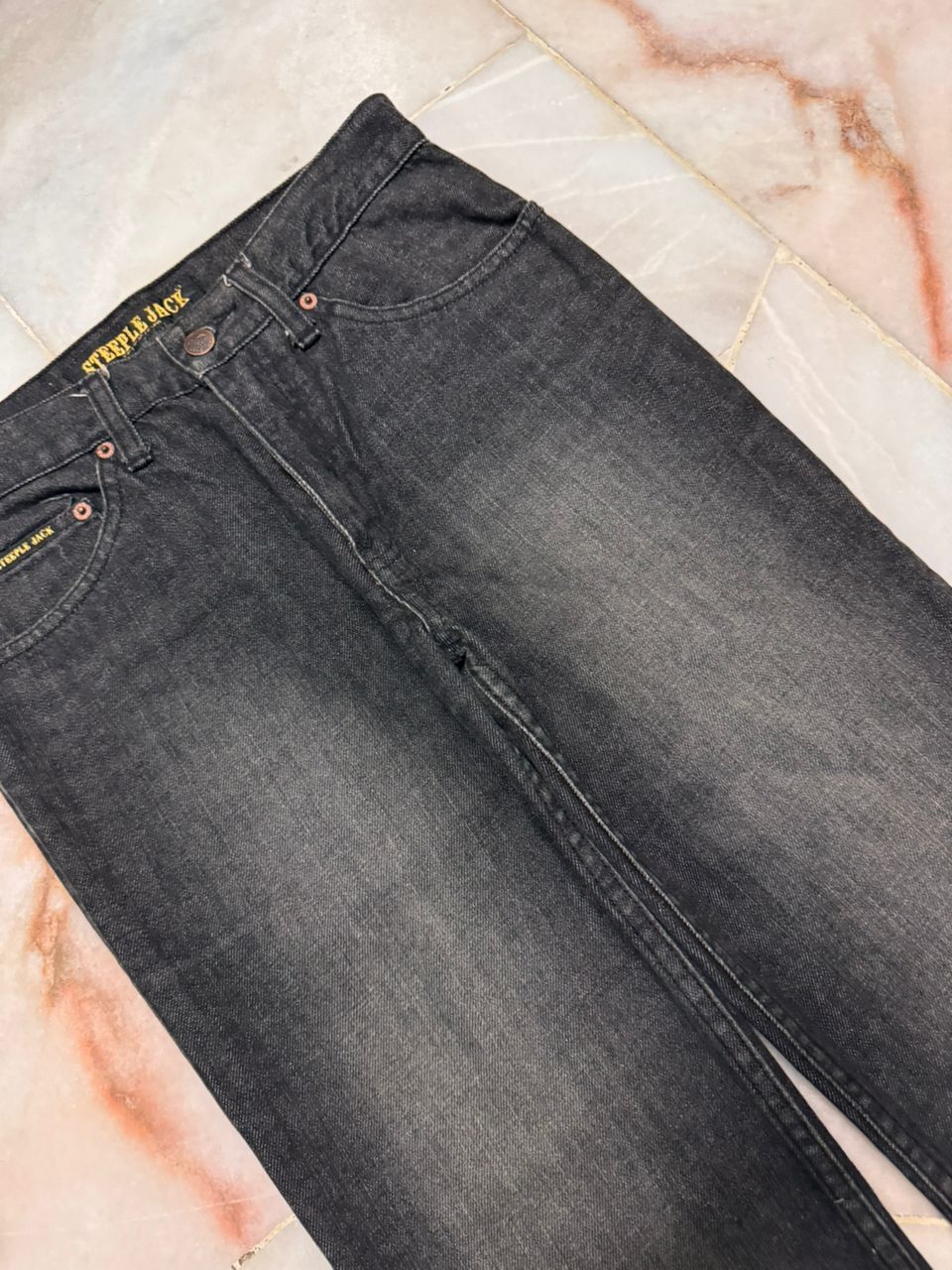 Tornado Mart 💥BELL BOTTOM💥BAGGY FLARE STEEPLE JACK MUDWASH DISTRESSED Size US 28 / EU 44 - 4 Thumbnail