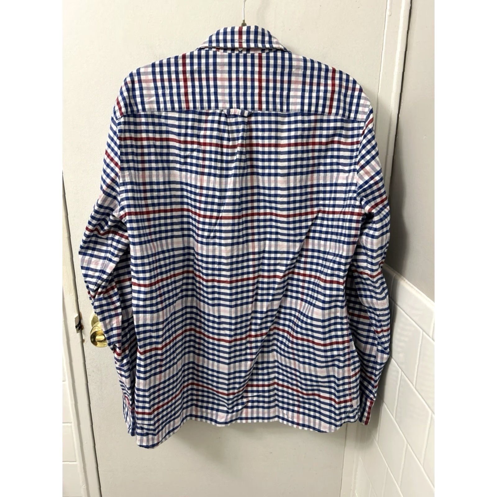Brooks Brothers Brooks Brothers Red Fleece Shirt Mens L Blue Red Gingham Check Button-Down Size US L / EU 52-54 / 3 - 7 Thumbnail